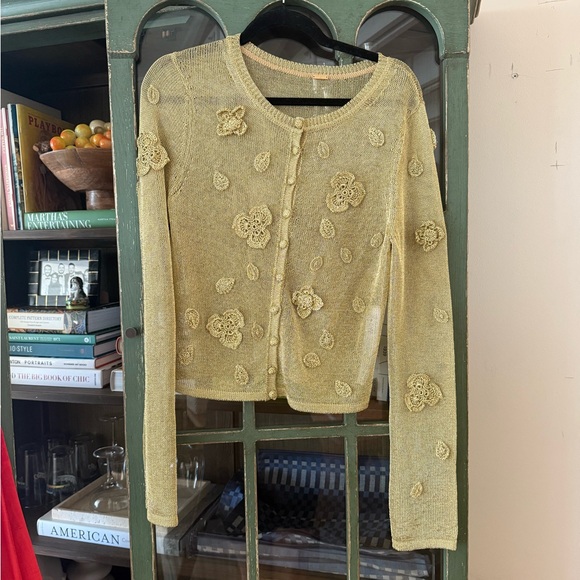 Cult Gaia ‘Kash’ gold knit cardigan size L - Picture 6 of 8